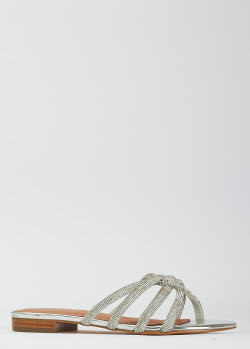 Серебристые шлепанцы Bibi Lou Teruko со стразами, фото